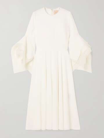 ROKSANDA Ayres silk organza-trimmed crepe midi dress