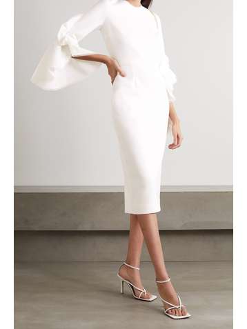 ROKSANDA Camellia tulle-trimmed ruffled crepe dress