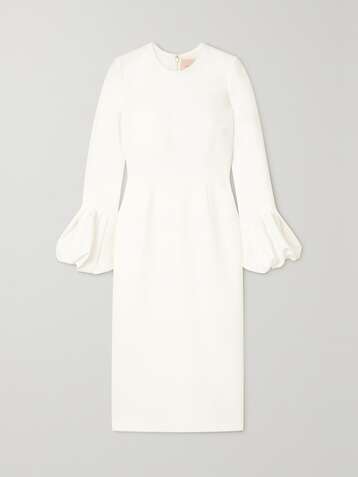 ROKSANDA Lena tulle-trimmed cady midi dress