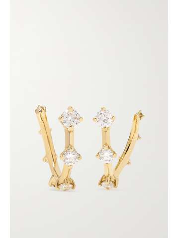 FERNANDO JORGE Small Sequence 18-karat gold diamond hoop earrings