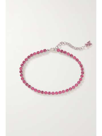 AMINA MUADDI Silver-tone crystal anklet