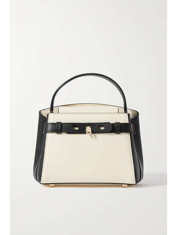 VALEXTRA Brera Penguin mini two-tone textured-leather tote