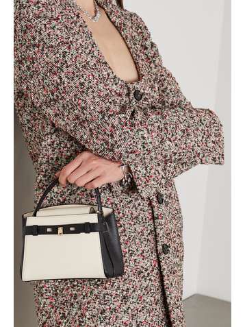 VALEXTRA Brera Penguin mini two-tone textured-leather tote