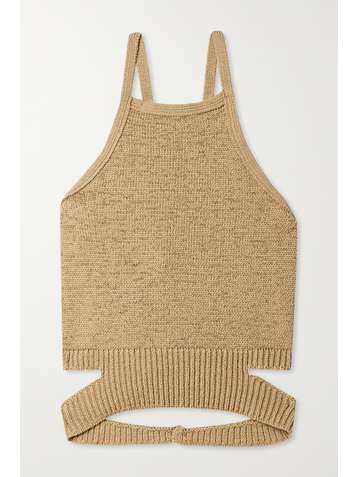 CULT GAIA Nan open-back cotton-blend halterneck top