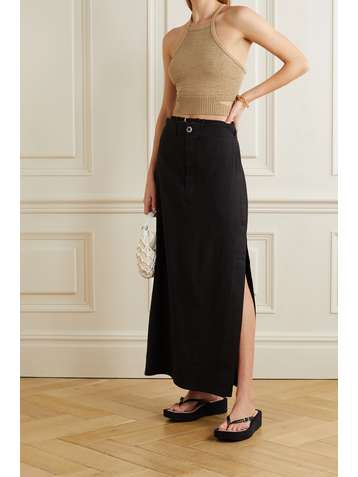 CULT GAIA Nan open-back cotton-blend halterneck top