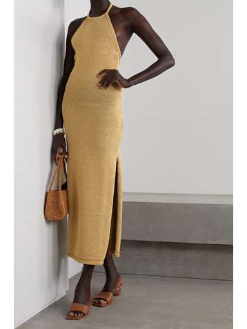 CULT GAIA Karina open-back cotton-blend halterneck maxi dress