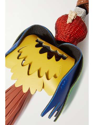 LOEWE + Paula's Ibiza raffia and leather bag charm