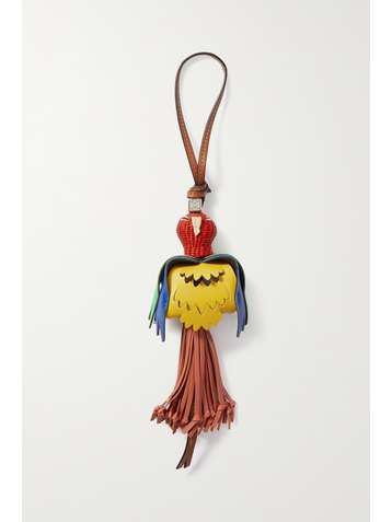 LOEWE + Paula's Ibiza raffia and leather bag charm