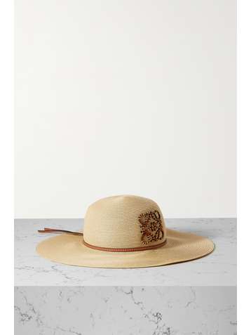 LOEWE Chapeau en paille et en cuir x Paula's Ibiza