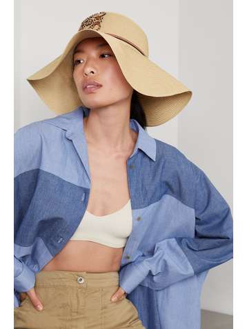 LOEWE Chapeau en paille et en cuir x Paula's Ibiza
