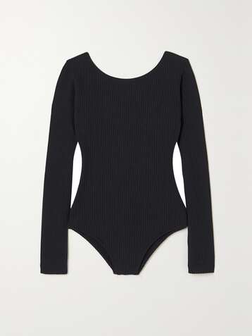 CAES + NET SUSTAIN ribbed stretch recycled cotton-blend bodysuit
