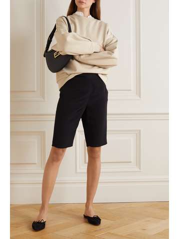 CAES + NET SUSTAIN pleated organic cotton-jersey sweatshirt