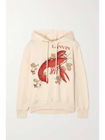 LANVIN + Babar Hoodie aus Baumwoll-Jersey mit Print und Kristallen
