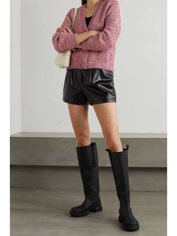 GANNI Cardigan aus Metallic-Strick mit Kristallen