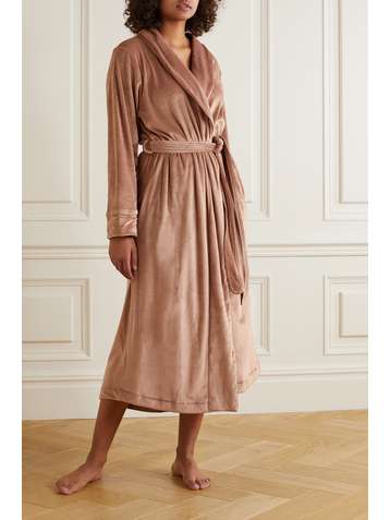SKIMS Velour Long Robe – Sienna – Morgenmantel aus Velours