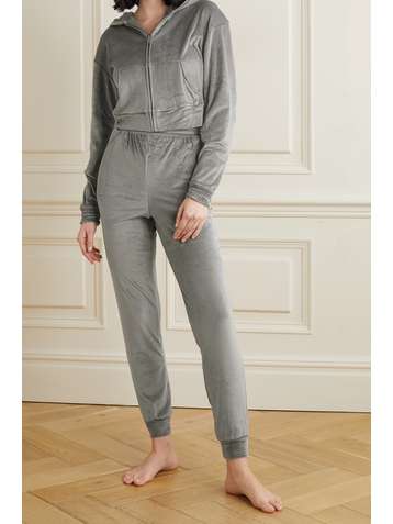 SKIMS Velour track pants - Smoke