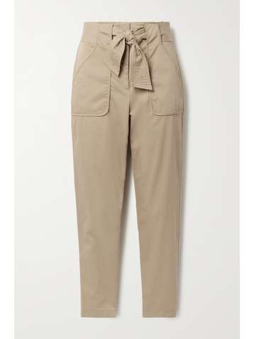 VERONICA BEARD Pantalon droit en coton mélangé à ceinture Mahary