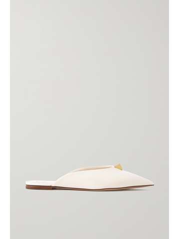 VALENTINO Valentino Garavani Upstud leather point-toe flats