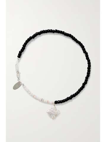 SANTANGELO Pronto silver, pearl, shell and bead anklet