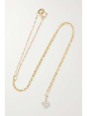 STONE AND STRAND Heart of the Matter gold diamond necklace