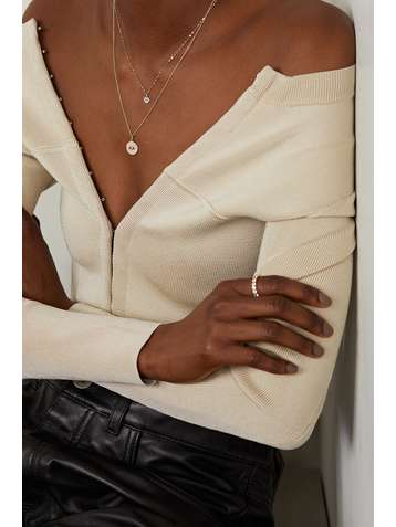 STONE AND STRAND Heart of the Matter gold diamond necklace