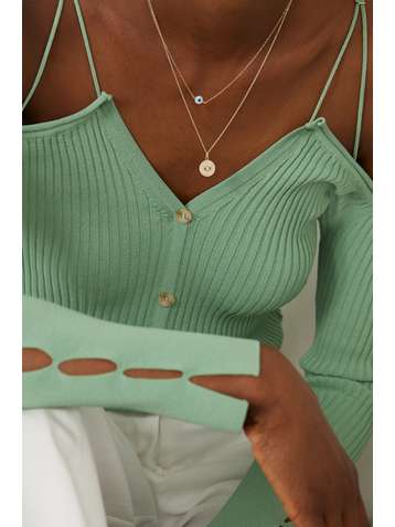 STONE AND STRAND Large Evil Eye 10-karat gold diamond necklace