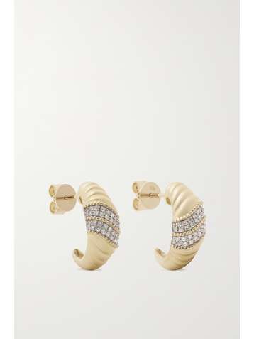 STONE AND STRAND Le Grande Cupola 10-karat gold diamond earrings