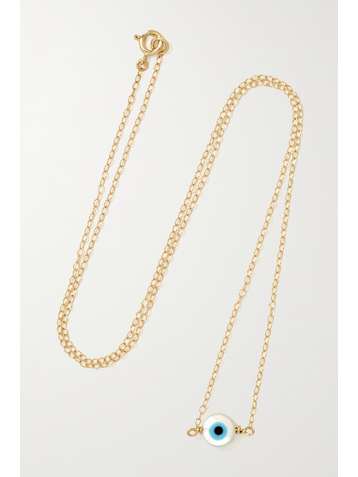STONE AND STRAND Gold, enamel and mother-of-pearl necklace