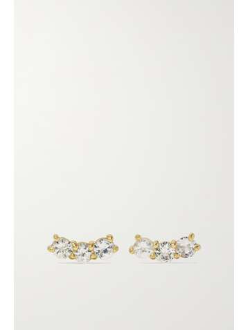 STONE AND STRAND Shimmer Curve gold sapphire earrings