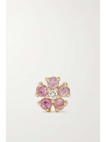 STONE AND STRAND Gold, sapphire and diamond single earring