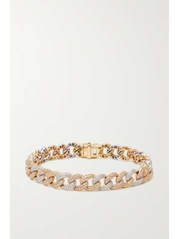 SYDNEY EVAN 14-karat yellow, white and rose gold diamond bracelet