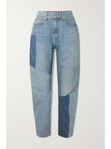 VERONICA BEARD Charlie patchwork high-rise tapered jeans