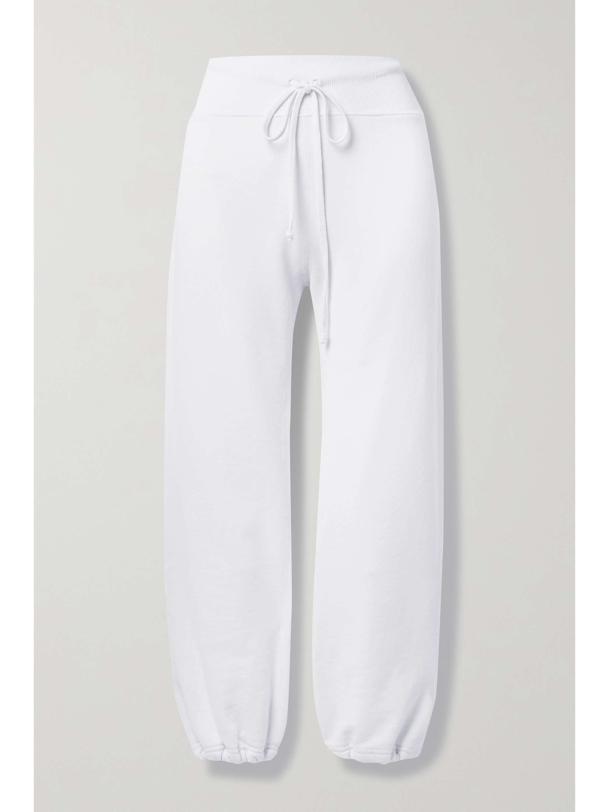 White LA cotton-jersey track pants 