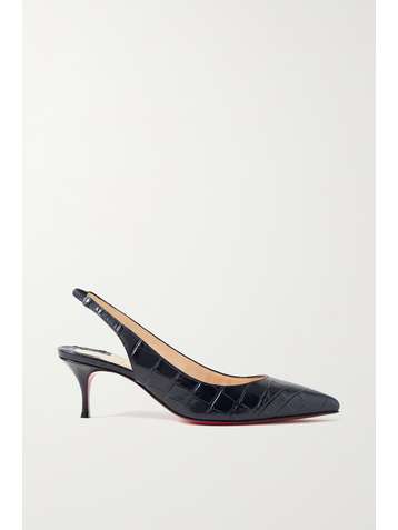 CHRISTIAN LOUBOUTIN Kate 55 Slingback-Pumps aus Leder mit Krokodileffekt