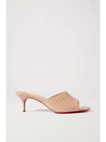 CHRISTIAN LOUBOUTIN East 55 croc-effect leather mules