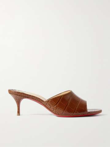 CHRISTIAN LOUBOUTIN East 55 croc-effect leather mules