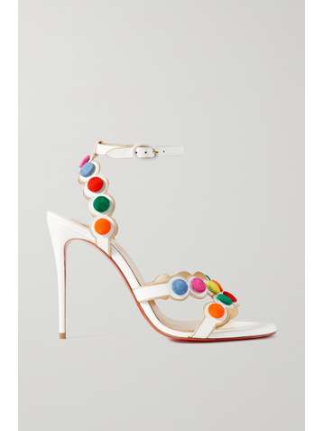 CHRISTIAN LOUBOUTIN Smartissima 100 Sandalen aus Leder mit Velourslederbesätzen
