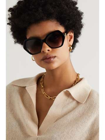 CELINE EYEWEAR Hexagon-frame acetate sunglasses