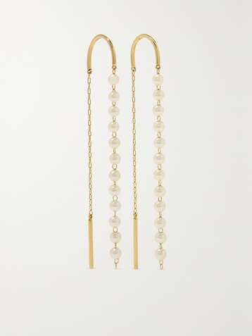 MIZUKI 14-karat gold pearl earrings