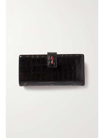 CHRISTIAN LOUBOUTIN Paloma croc-effect glossed-leather wallet