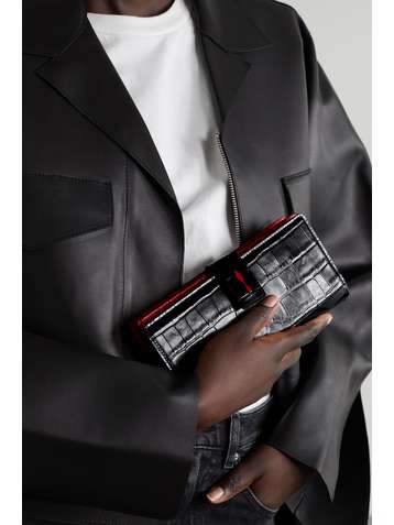 CHRISTIAN LOUBOUTIN Paloma croc-effect glossed-leather wallet