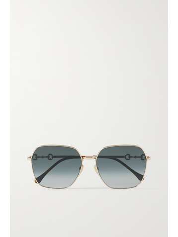 GUCCI EYEWEAR Square-frame gold-tone sunglasses