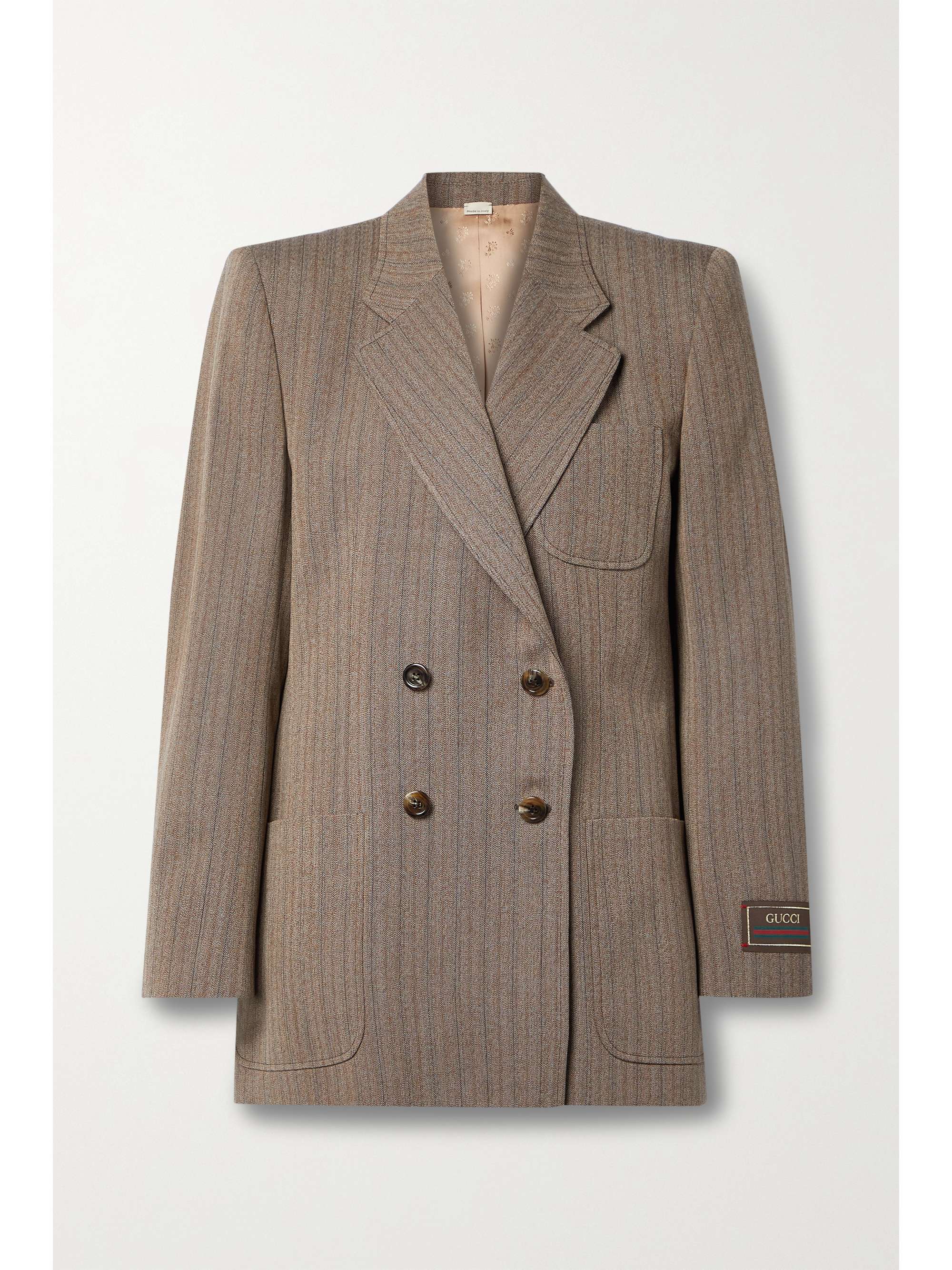 Love Parade double-breasted herringbone wool-blend blazer 小物などお買い LOOSE DOUBLE - BRESTED JACKET テーラードジャケット