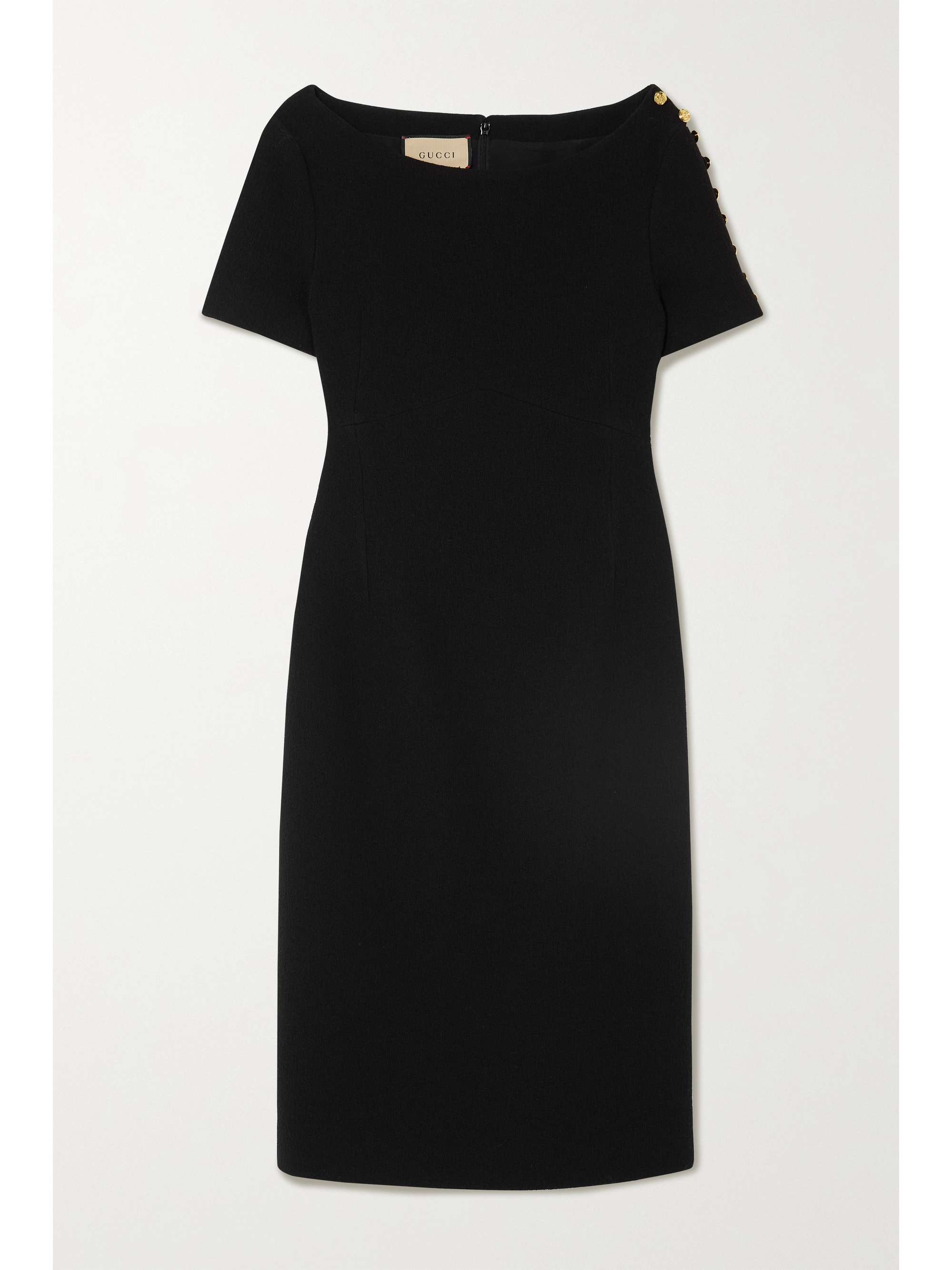 GUCCI Love Parade button-embellished wool midi dress | NET-A-PORTER