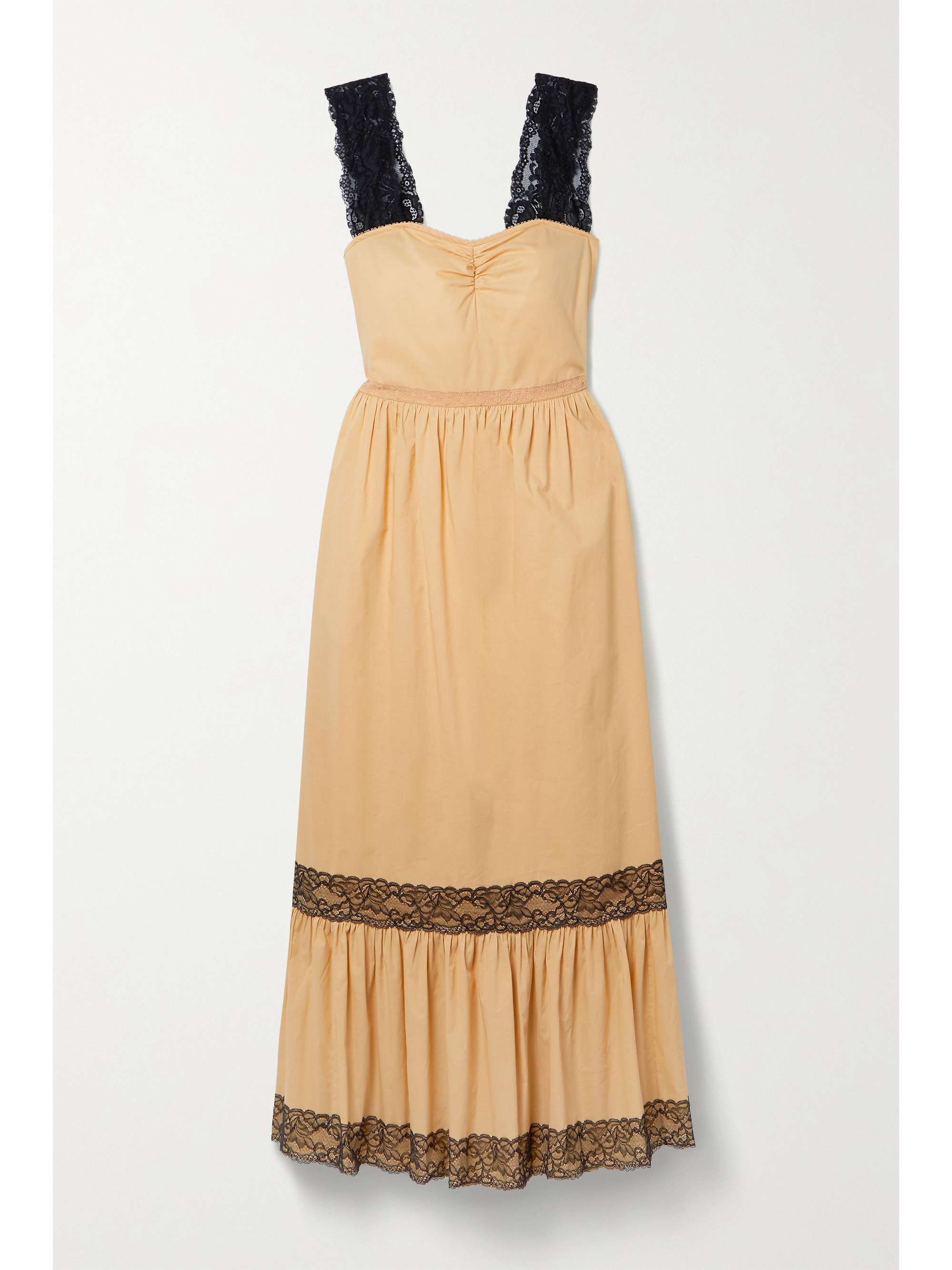 Beige Love Parade lace-trimmed cotton 