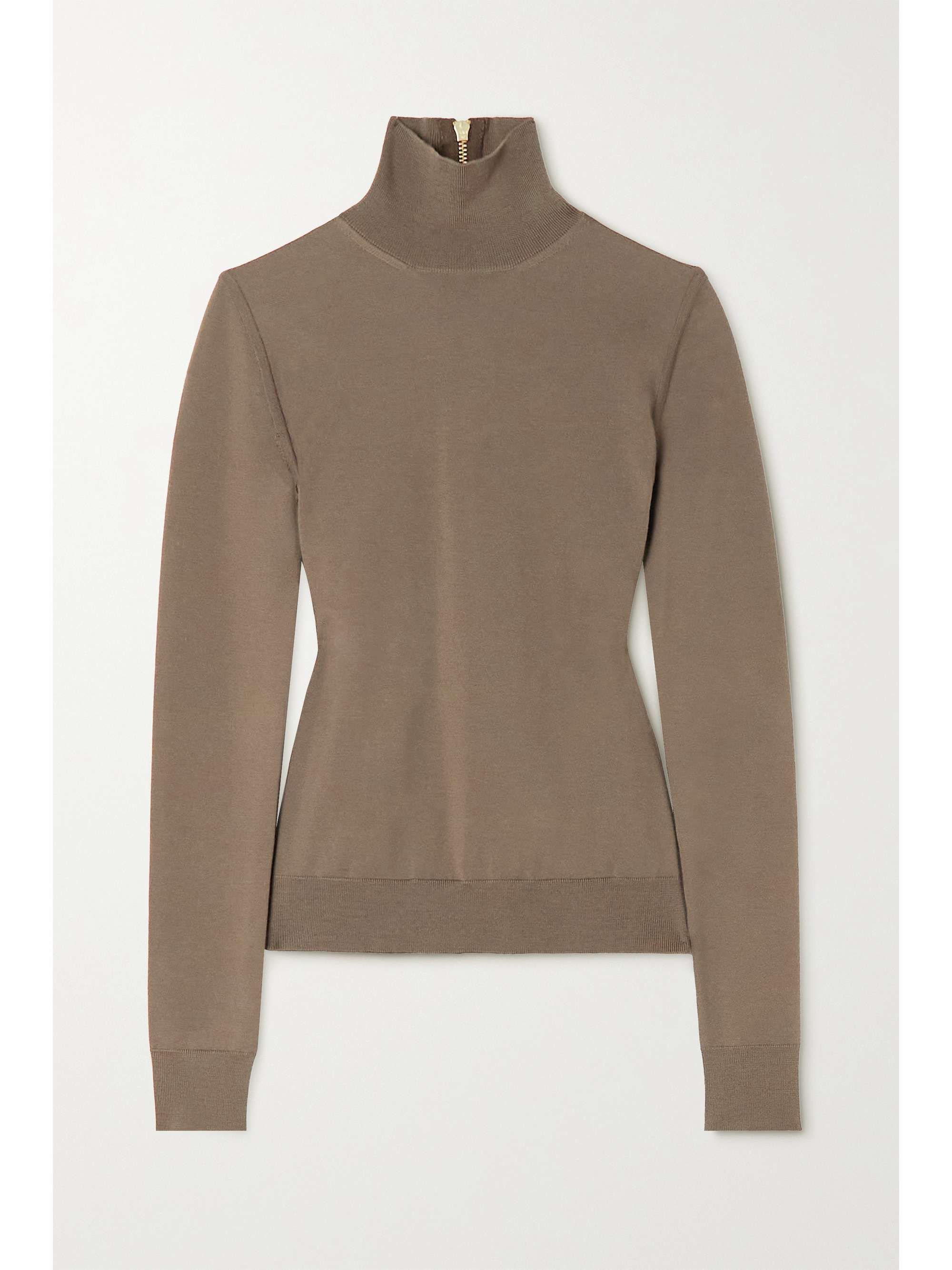 Taupe Rosatea wool-blend turtleneck 