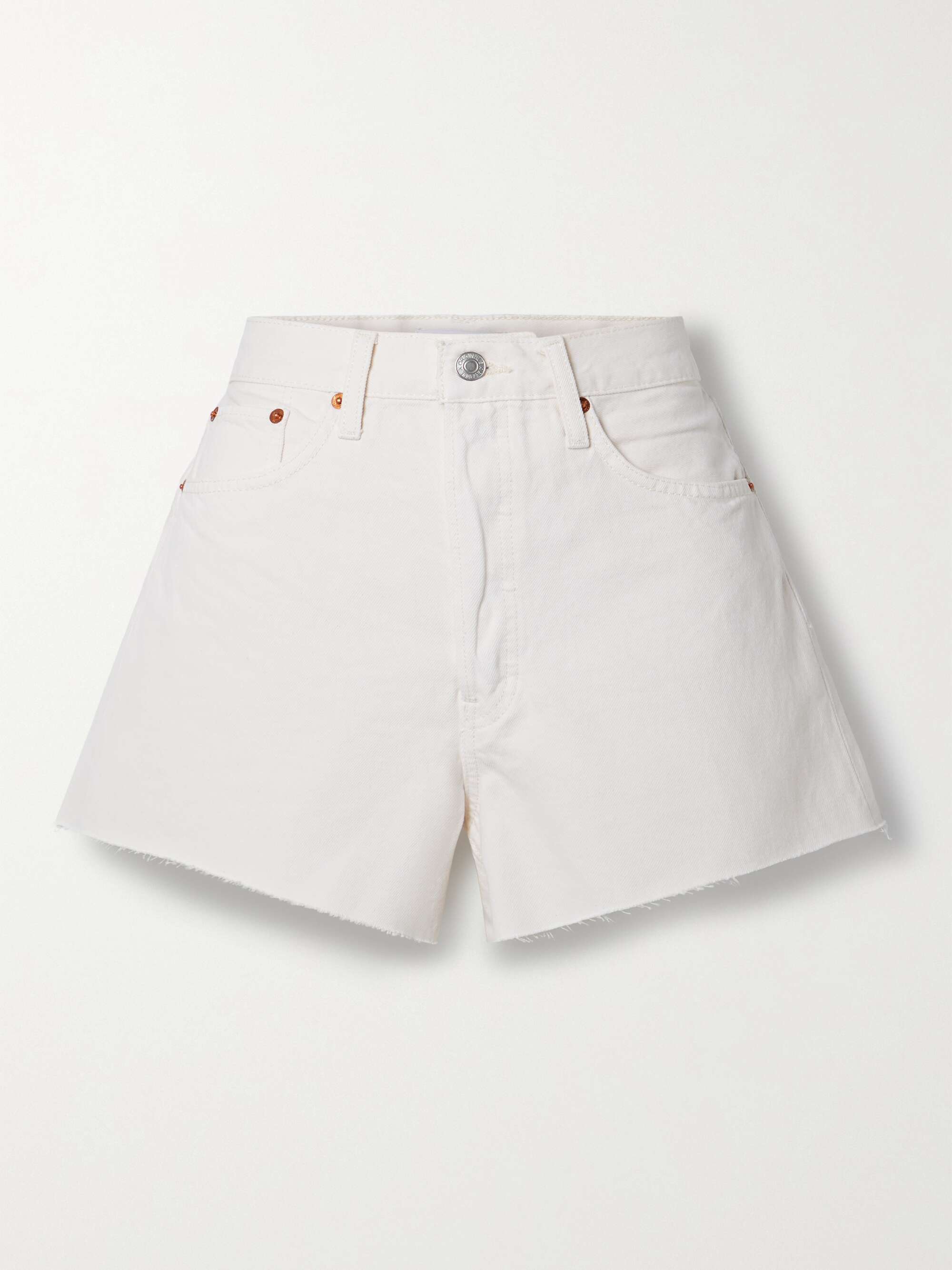 Off-white 90s frayed denim shorts | RE 