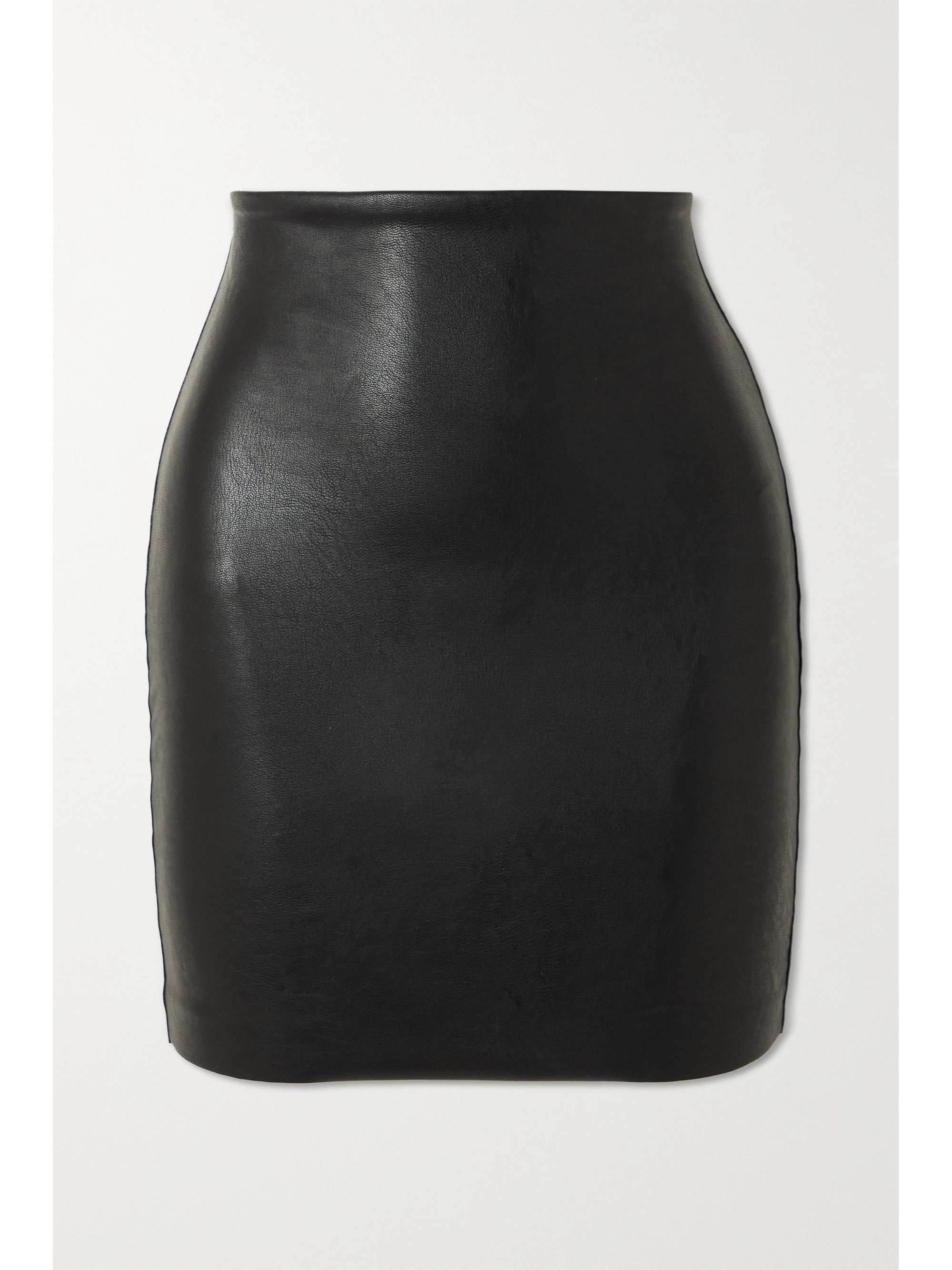 stretch leather mini skirt