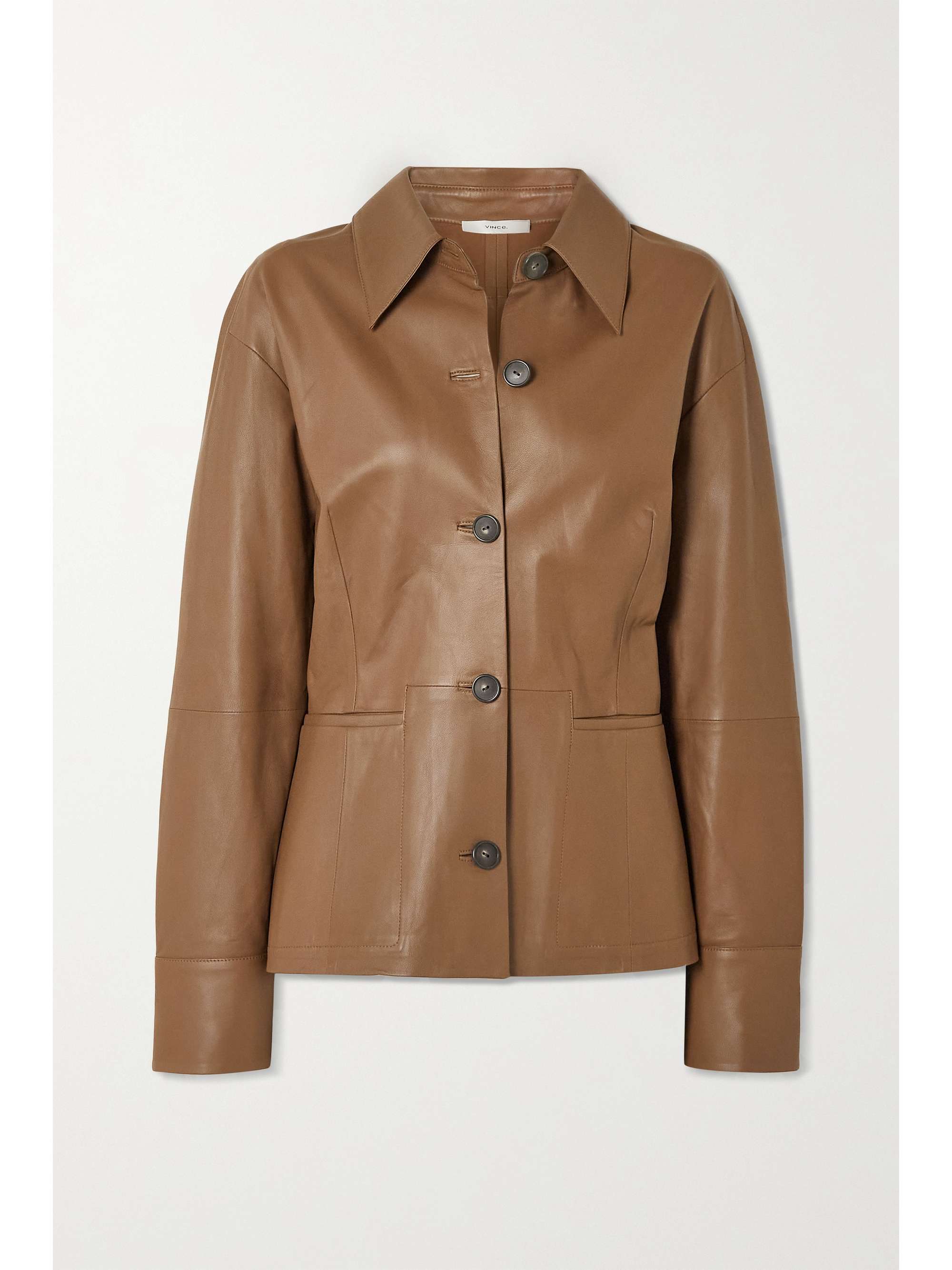 Vince - Leather Shirt Jacket - Brown - Medium - Net A Porter