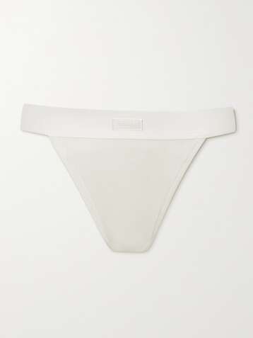 SKIMS Cotton Rib Thong – Bone – String aus geripptem Jersey aus einer Baumwollmischung